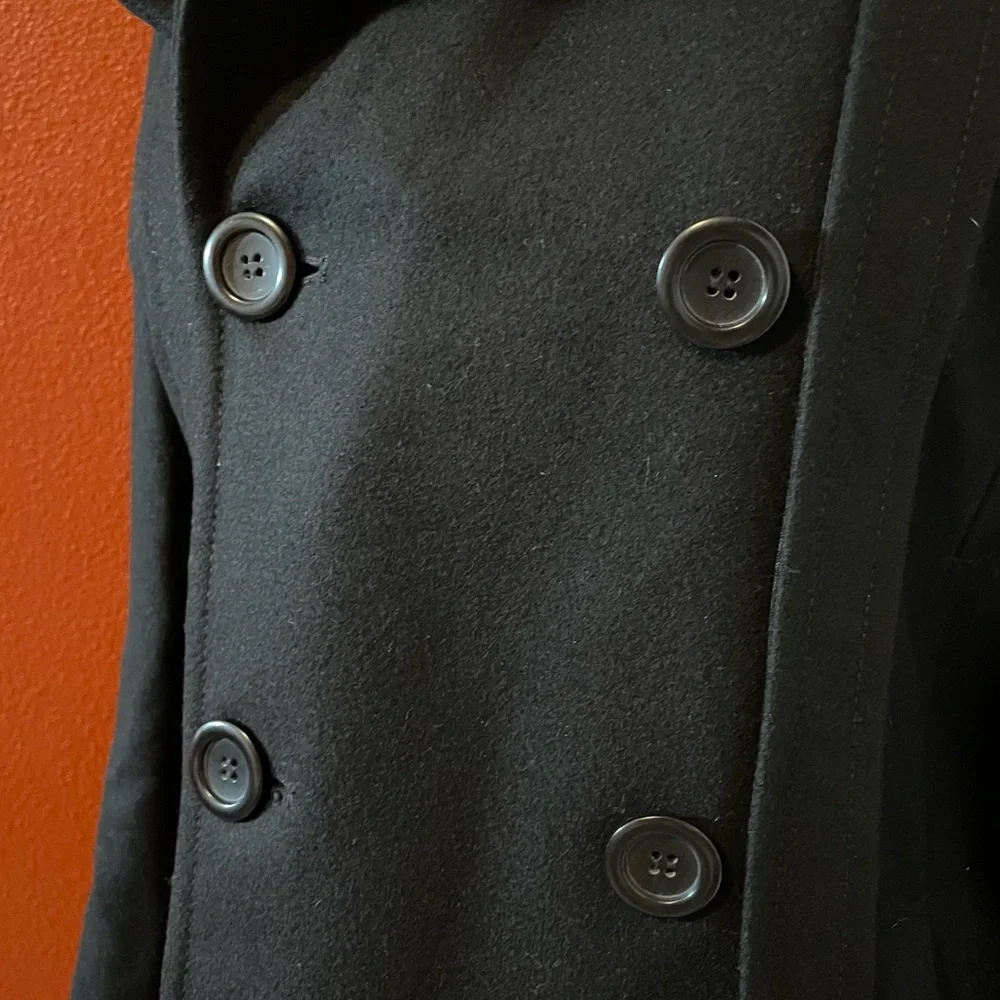 J Crew Women’s Black‎ Wool Blend Button Down Minimal Capsule Lux Peacoat - Picture 4 of 6